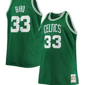 Men's Mitchell & Ness Larry Bird Kelly Green Boston Celtics Big & Tall 1985-86 NBA 75th Anniversary Diamond Swingman Jersey