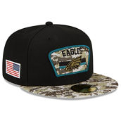Men's New Era Black/Camo Philadelphia Eagles 2021 Salute To Service 59FIFTY Fitted Hat