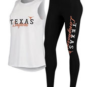 Women's Concepts Sport White/Black Texas Longhorns Tank Top and Leggings Sleep Set