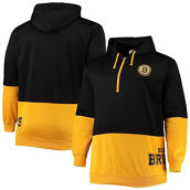 Men's Profile Black/Gold Boston Bruins Big & Tall Team Quarter-Zip Hoodie