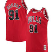 Men's Mitchell & Ness Dennis Rodman Red Chicago Bulls Big & Tall Hardwood Classics Swingman Jersey