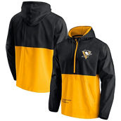 Men's Fanatics Branded Black/Gold Pittsburgh Penguins Thrill Seeker Anorak Half-Zip Jacket