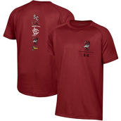 Youth Under Armour Garnet South Carolina Gamecocks Spine Print Raglan T-Shirt