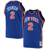 Mitchell & Ness Men's Larry Johnson Blue New York Knicks Big & Tall Hardwood Classics Swingman Jersey