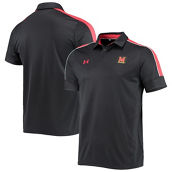 Men's Under Armour Black Maryland Terrapins Sideline Recruit Performance Polo
