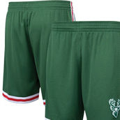 Men's Mitchell & Ness Hunter Green Milwaukee Bucks Hardwood Classics Primary Logo Swingman Shorts