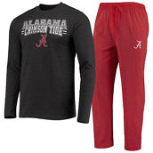 Men's Concepts Sport Crimson/Heathered Charcoal Alabama Crimson Tide Meter Long Sleeve T-Shirt & Pants Sleep Set