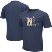 Men's Colosseum Navy Navy Midshipmen State Outline T-Shirt