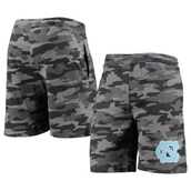Men's Concepts Sport Charcoal/Gray North Carolina Tar Heels Camo Backup Terry Jam Lounge Shorts