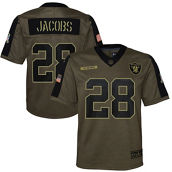 Youth Nike Josh Jacobs Olive Las Vegas Raiders 2021 Salute To Service Game Jersey