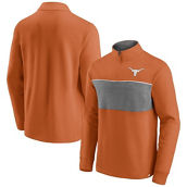 Men's Fanatics Branded Texas Orange/Heathered Gray Texas Longhorns Primary Logo Quarter-Zip Jacket