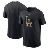 Men's Nike Black Los Angeles Dodgers Camo Logo Team T-Shirt