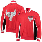 Men's Chicago Bulls Red Mitchell & Ness Hardwood Classics 75th Anniversary Authentic Warmup Full-Snap Jacket