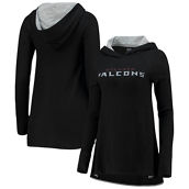 Majestic Threads Women's Threads Black Atlanta Falcons Brushed Hacci 3/4-Sleeve Tri-Blend Raglan Pullover Hoodie