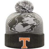 Youth Top of the World Charcoal Tennessee Volunteers Line Up Cuffed Knit Hat with Pom