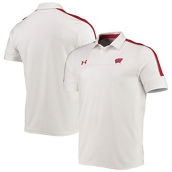Men's Under Armour White Wisconsin Badgers Sideline Recruit Performance Polo