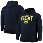 Champion Men's Navy Michigan Wolverines Big & Tall Arch Over Logo Powerblend Pullover Hoodie