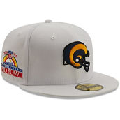 Men's New Era White Los Angeles Rams 1990 Pro Bowl Patch Royal Undervisor 59FIFY Fitted Hat
