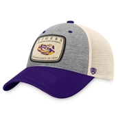 Men's Top of the World Heathered Gray/Natural LSU Tigers Chev Trucker Snapback Hat