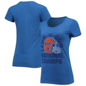 Women's Homefield Heathered Royal Florida Gators Fun-n-Gun Football Vintage Tri-Blend T-Shirt