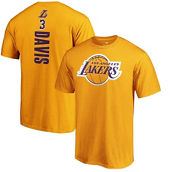 Fanatics Branded Men's Anthony Davis Gold Los Angeles Lakers Playmaker Name & Number T-Shirt