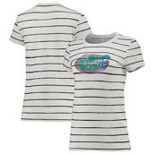 Women's Alternative Apparel White Florida Gators Ideal Stripe Tri-Blend T-Shirt