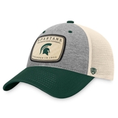 Men's Top of the World Heathered Gray/Natural Michigan State Spartans Chev Trucker Snapback Hat