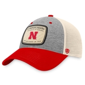 Men's Top of the World Heathered Gray/Natural Nebraska Huskers Chev Trucker Snapback Hat