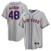 Nike Men's Jacob deGrom Gray New York Mets Road Replica Player Name Jersey
