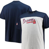 Men's Fanatics Branded Navy/Gray Atlanta Braves Big & Tall Colorblock T-Shirt