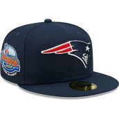 Men's New Era Navy New England Patriots 2004 Pro Bowl Patch Red Undervisor 59FIFY Fitted Hat