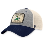 Men's Top of the World Heathered Gray/Natural Notre Dame Fighting Irish Chev Trucker Snapback Hat