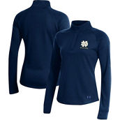 Women's Under Armour Navy Notre Dame Fighting Irish Double-Knit Jersey Quarter-Snap Pullover Jacket