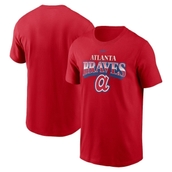 Men's Nike Red Atlanta Braves Cooperstown Collection Rewind Arch T-Shirt