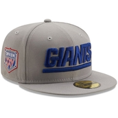 Men's New Era Gray New York Giants Super Bowl XXV Patch Royal Undervisor 59FIFY Fitted Hat