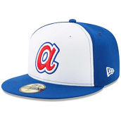 Men's New Era White/Royal Atlanta Braves Cooperstown Collection Logo 59FIFTY Fitted Hat