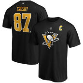 Men's Fanatics Branded Sidney Crosby Black Pittsburgh Penguins Big & Tall Captain Patch Name & Number T-Shirt