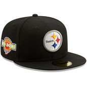 Men's New Era Black Pittsburgh Steelers 1994 Pro Bowl Patch Gold Undervisor 59FIFY Fitted Hat