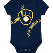 Newborn & Infant Navy Milwaukee Brewers Running Home Team Bodysuit