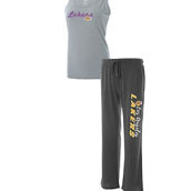 Concepts Sport Women's Heathered Gray/Heathered Charcoal Los Angeles Lakers Plus Size Tank Top & Pants Sleep Set