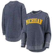 Pressbox Women's Navy Michigan Wolverines Vintage Wash Pullover Sweatshirt