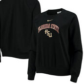 Women's Nike Black Florida State Seminoles Varsity Fleece Tri-Blend Raglan Pullover Sweatshirt
