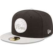 Men's New Era Black/Gray Philadelphia 76ers Two-Tone Color Pack 59FIFTY Fitted Hat