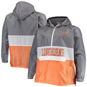 Men's Fanatics Branded Gray/Texas Orange Texas Longhorns Big & Tall Water-Resistant Half-Zip Hoodie