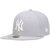 New Era Men's Gray New York Yankees White Logo 59FIFTY Fitted Hat