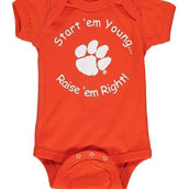 Infant Orange Clemson Tigers Start Em Young Bodysuit