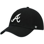'47 Men's Atlanta Braves Black on Black Logo Clean Up Adjustable Hat
