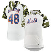 Men's Jacob deGrom White/Camo New York Mets Big & Tall Raglan Hoodie T-Shirt