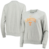 Women's Nike Heathered Gray Tennessee Volunteers Varsity Fleece Tri-Blend Raglan Pullover Sweatshirt