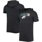 Men's New Era Heathered Black Philadelphia Eagles Team Brushed Hoodie T-Shirt